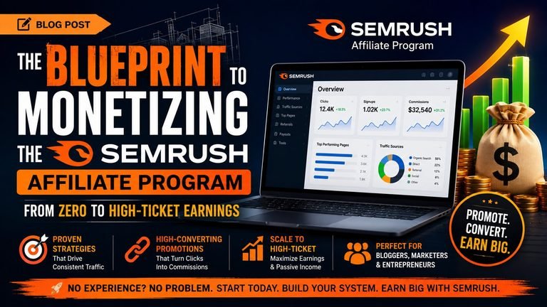 The Blueprint to Monetizing the Semrush Affiliate Program From Zero to High-Ticket Earnings